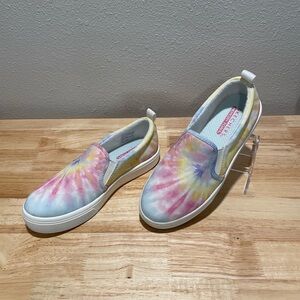 Skechers Colorful Tie-Dye Women’s Slip-On Sneakers with Memory Foam